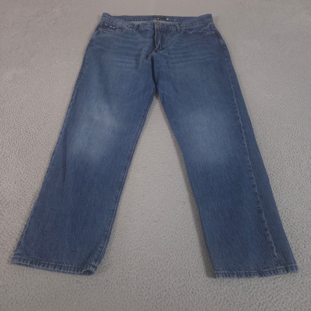 Lucky Brand Jeans Mens 38x32 Blue 363 Vintage Straight Cotton Linen Denim Pants